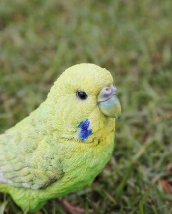 5" Green Budgerigar with Iron Foot