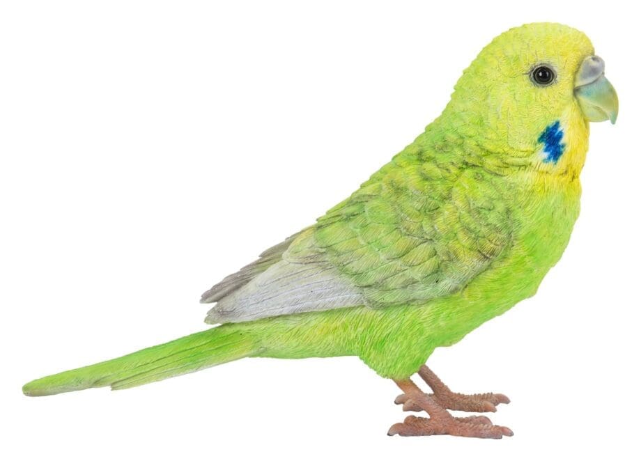 5" Green Budgerigar with Iron Foot