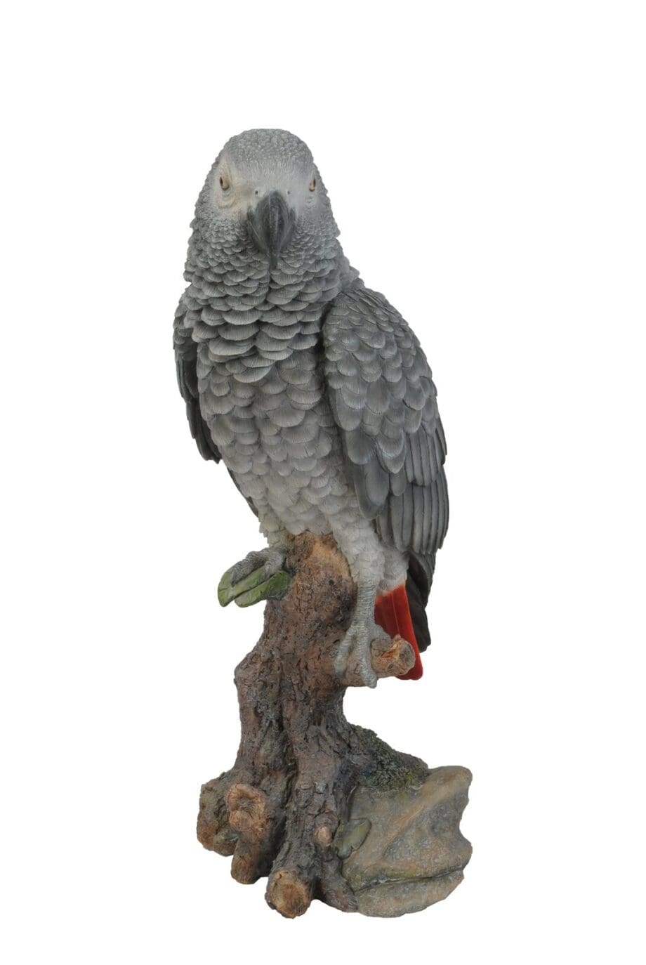15" African Grey Parrot on a Stump
