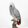 15" African Grey Parrot on a Stump