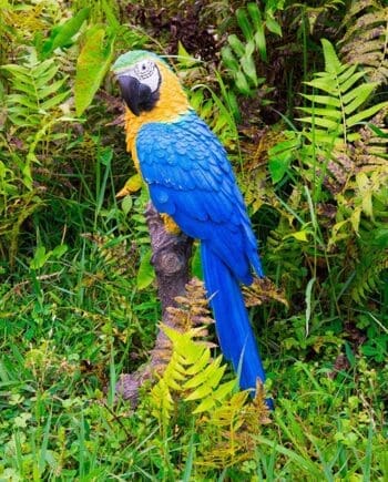 15" Blue & Gold Macaw Parrot on a Branch Figurine