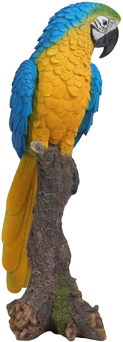 15" Blue & Gold Macaw Parrot on a Branch Figurine