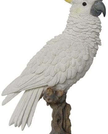 15" White Cockatoo on a Branch Figurine