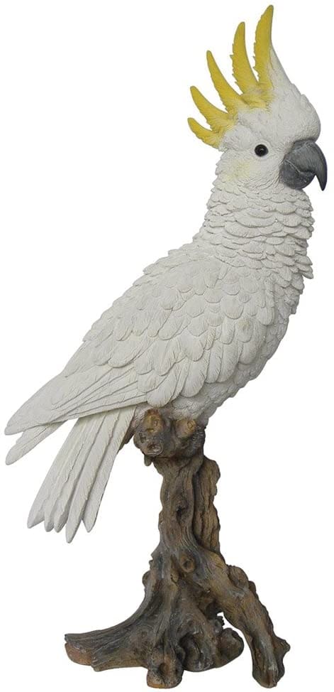 15" White Cockatoo on a Branch Figurine