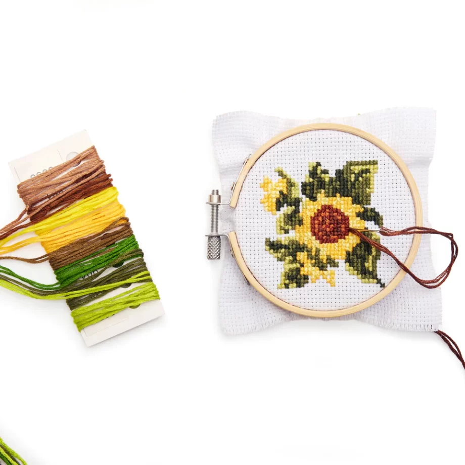 "Sunflower" Mini Cross Stitch Embroidery Kit