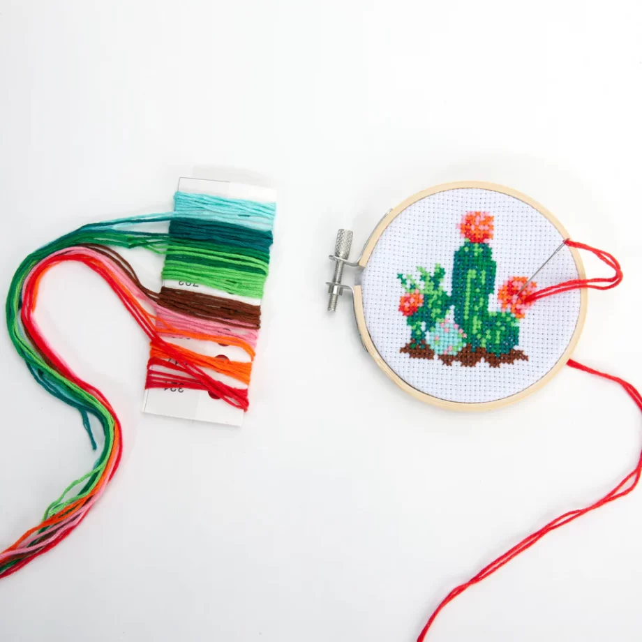 "Cactus" Mini Cross Stitch Embroidery Kit