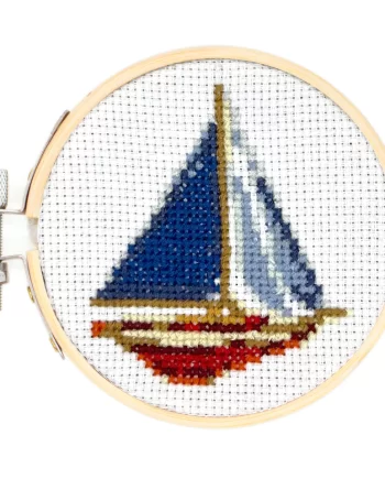 "Sailboat" Mini Cross Stitch Embroidery Kit