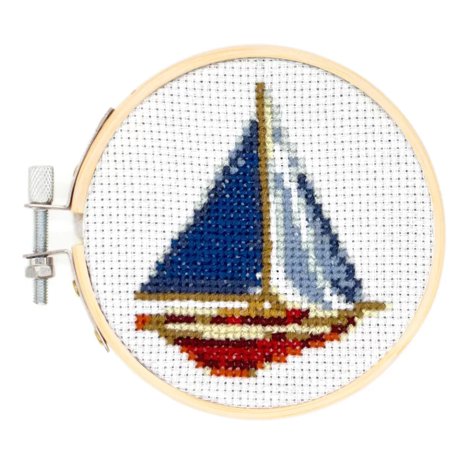 "Sailboat" Mini Cross Stitch Embroidery Kit