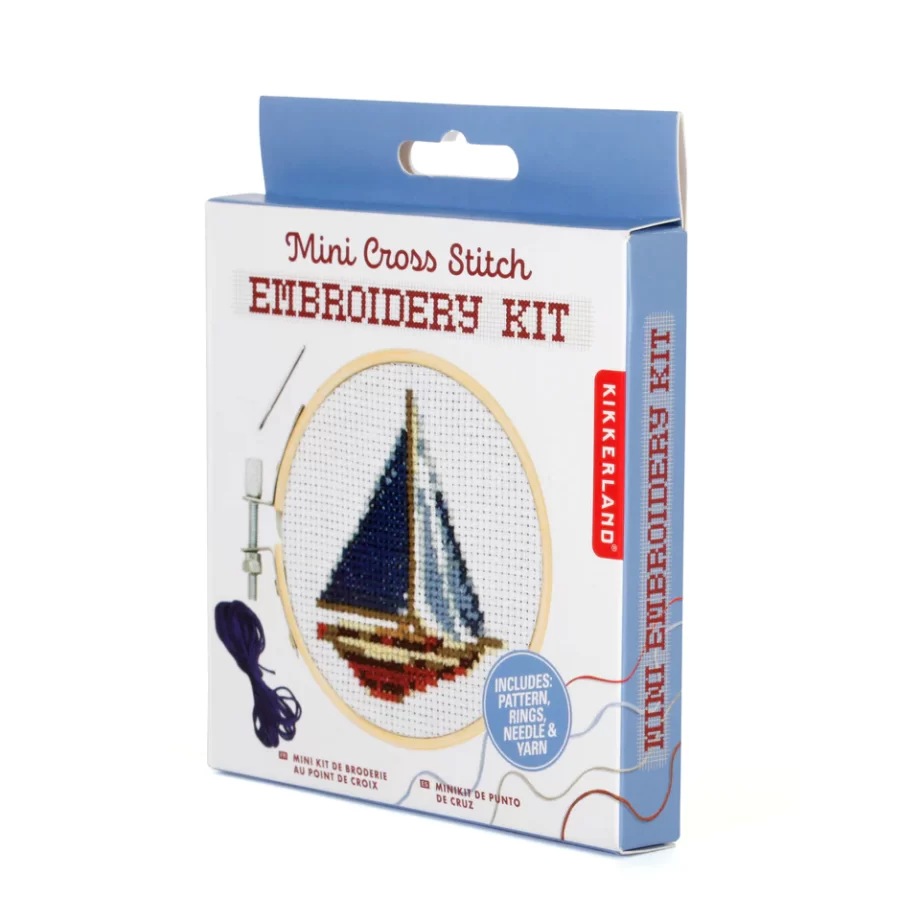 "Sailboat" Mini Cross Stitch Embroidery Kit