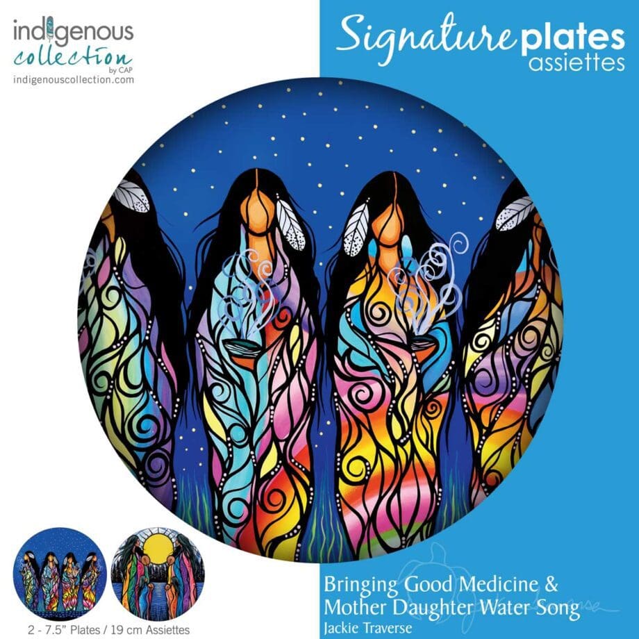 Bringing Good Medicine & Mother Daughter Water Song 7.5" Signature Plates Box Set by Artist Jackie Traverse
