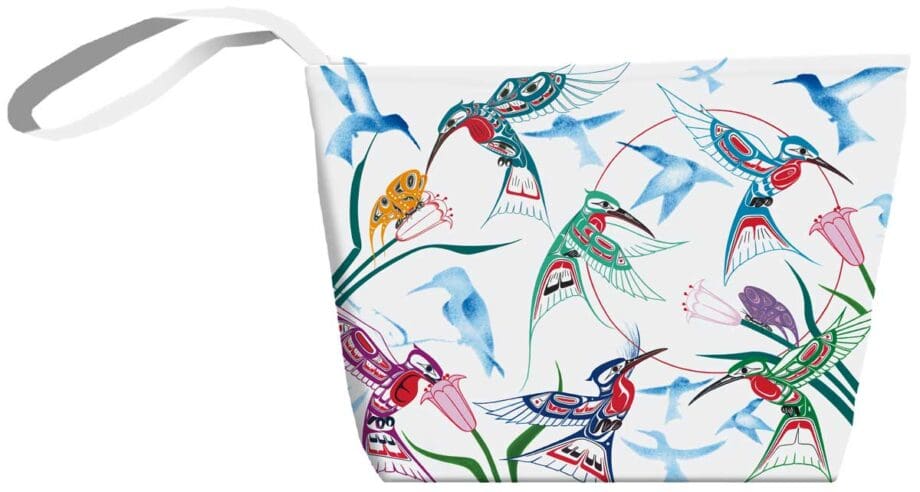 Garden of Hummingbirds 9.1" x 6.9" Small Tote Bag by Artist Richard Shorty