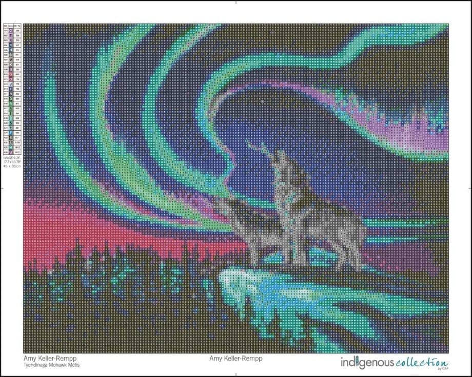 Sky Dance – Wolf Song 19.7" x 15.75" Diamond Art Kit by Artist Amy Keller-Rempp