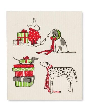 Holiday Dogs Amazing Swedish Dishcloth Set of 2