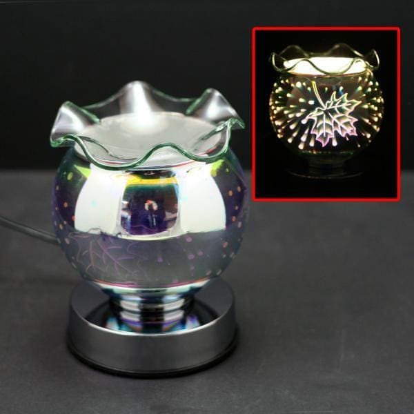 6" Maple Leaf Design Glass Touch Sensor Lamp with Scented Wax Glass Holder