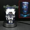 6" Blue Skull 3D Laser Engraved Glass Touch Sensor Light with Scented Wax Glass Holder