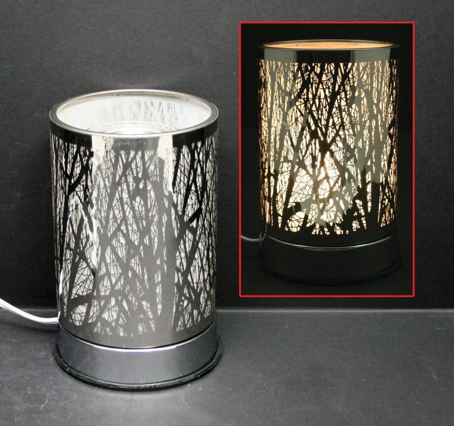 7" Silver Forest Touch Sensor Lamp with Scented Oil Holder