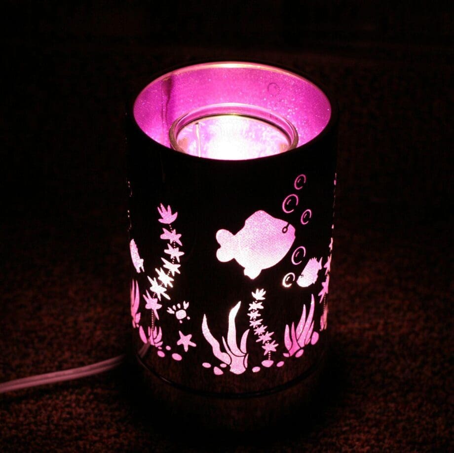 6.5" Pink Seaworld Touch Sensor Light with Scented Wax Glass Holder