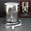 9" Silver Eiffel Tower Oval Shaped Touch Sensor Light with Scented Wax Glass Holder