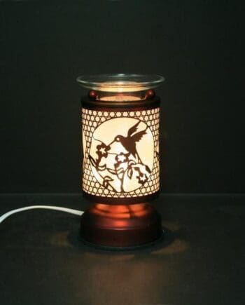 6.5" Hummingbird Copper Finish Touch Sensor Lamp with Scented Wax Glass Holder