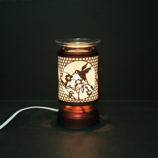 6.5" Hummingbird Copper Finish Touch Sensor Lamp with Scented Wax Glass Holder