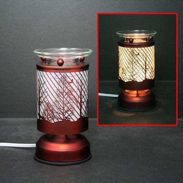 6.5" Tree Design Copper Finish Touch Sensor Light with Scented Wax Glass Holder