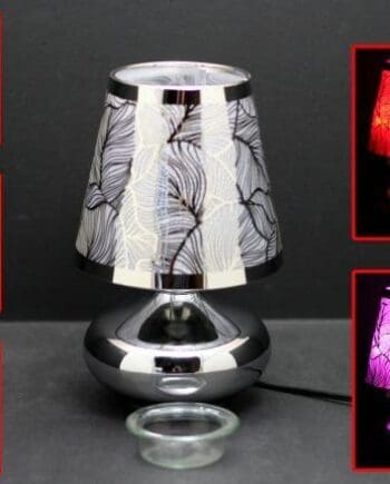 9" Feather Design with Rotary Switch LED Touch Sensor Lamp with Scented Oil Holder