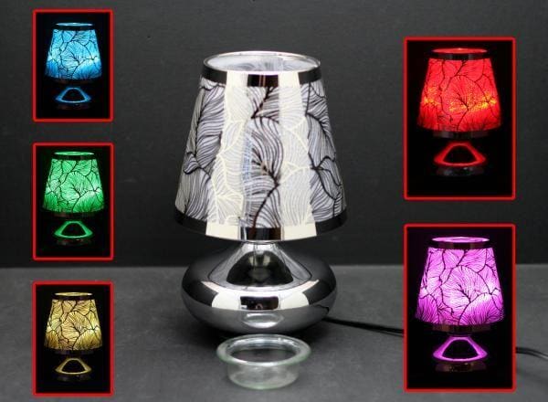 9" Feather Design with Rotary Switch LED Touch Sensor Lamp with Scented Oil Holder