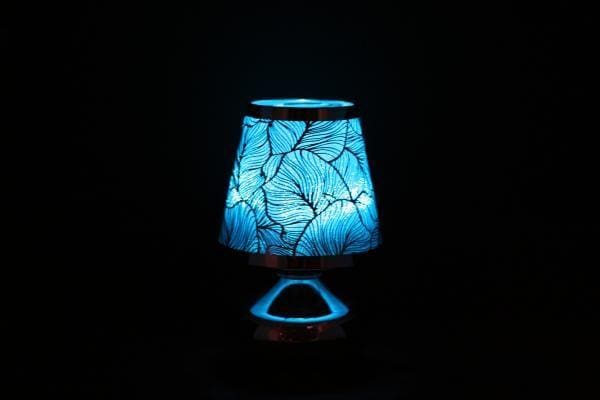 9" Feather Design with Rotary Switch LED Touch Sensor Lamp with Scented Oil Holder