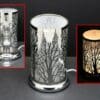 9.5" Silver Forest Design Touch Sensor Light with Scented Wax Glass Holder