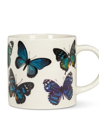 14 oz. Botanical Allover Blue Butterflies Mug