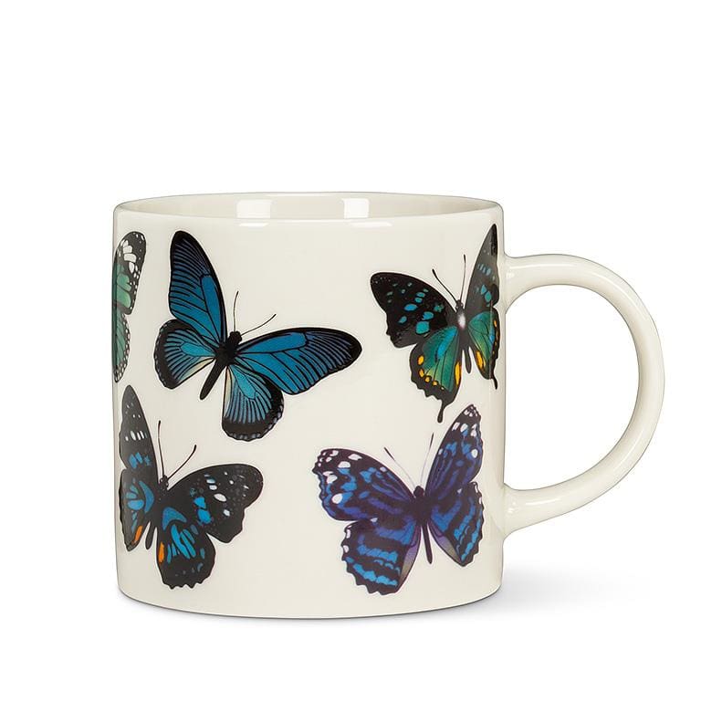 14 oz. Botanical Allover Blue Butterflies Mug