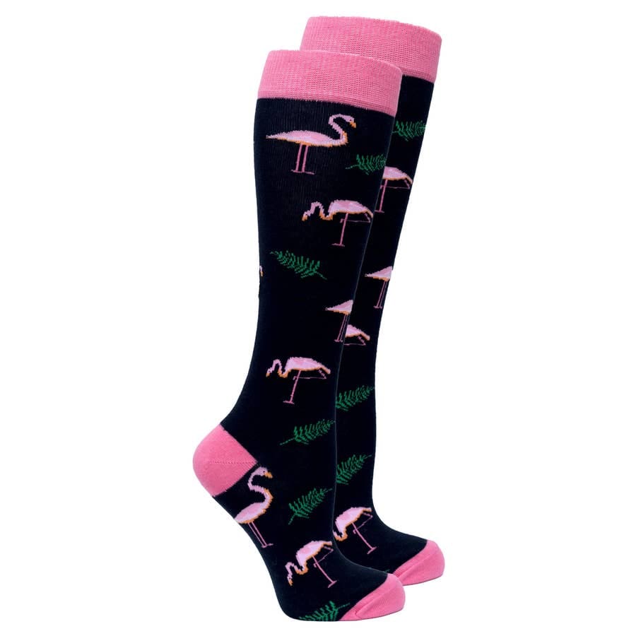 "Flamingo" Women's Knee High Socks by Socks n Socks