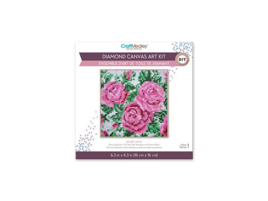 6.3" x 6.3" Rose Bush Diamond Art Kit by Craft Medley