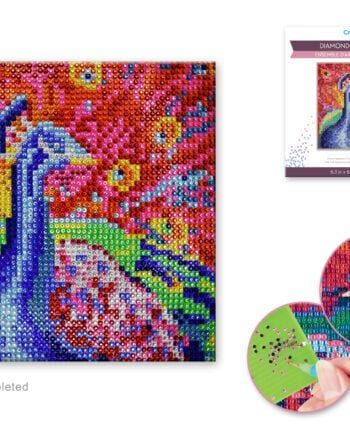 6.3" x 6.3" Peacock Diamond Art Kit by Craft Medley