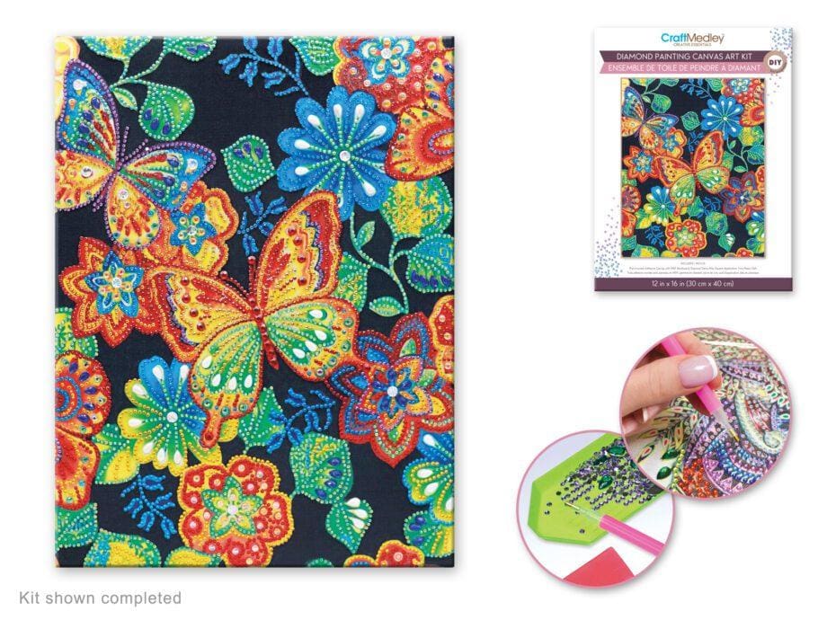 12"x 16" Butterfly Diamond Art Kit by Craft Medley