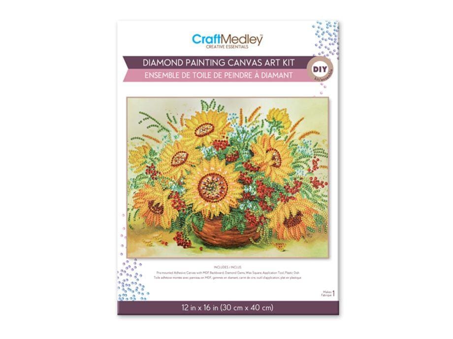 12"x 16" Sunflower Pot Diamond Art Kit by Craft Medley