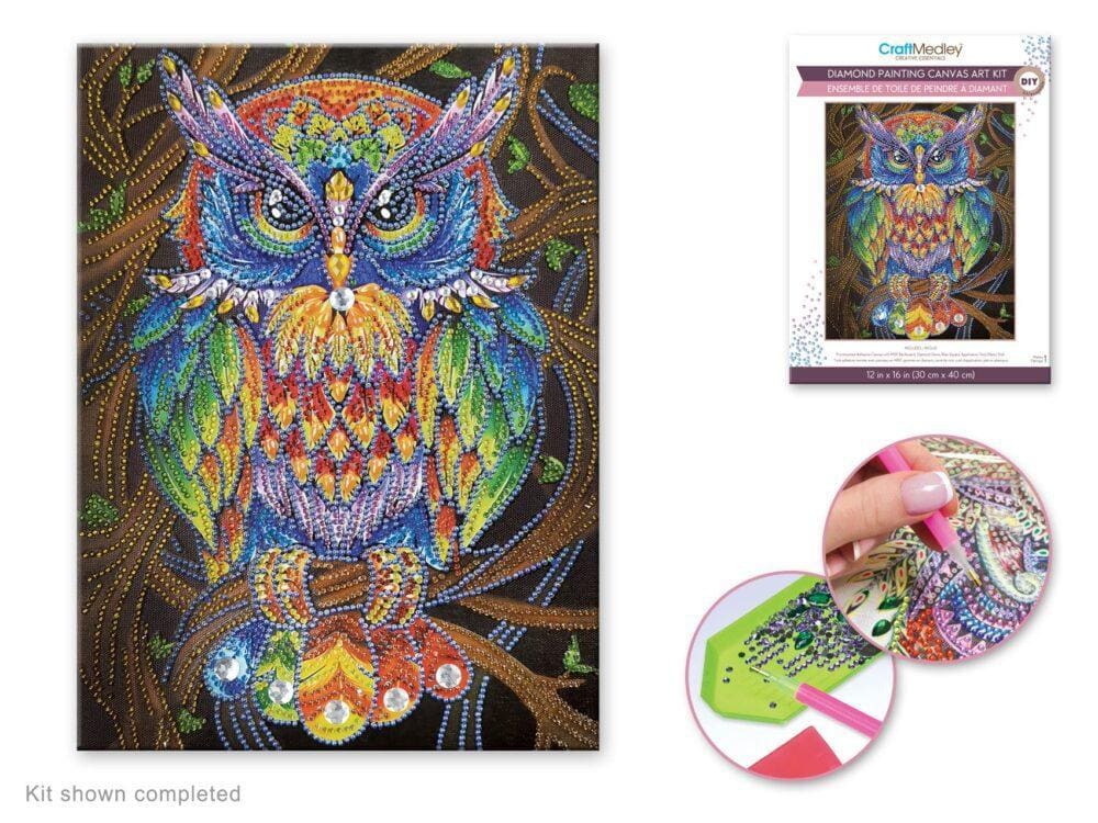Cartoon Owl Diamond Painting Kit - Neon Owl– Craft-Ease