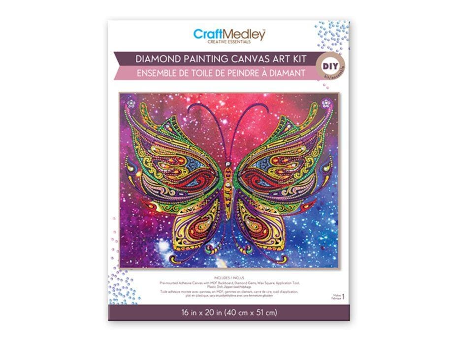 16"x 20" Butterfly Diamond Art Kit by Craft Medley