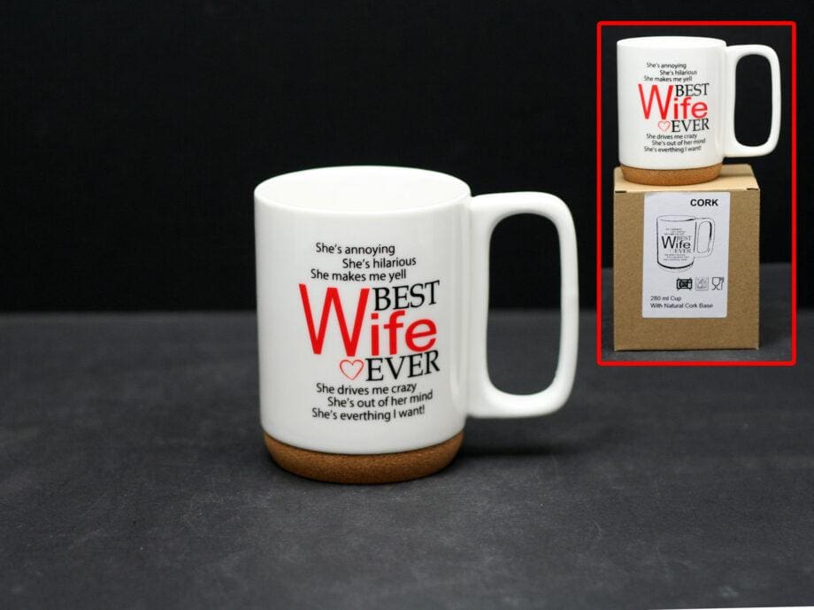 280ml "Best Wife Ever" Cork Based Mug