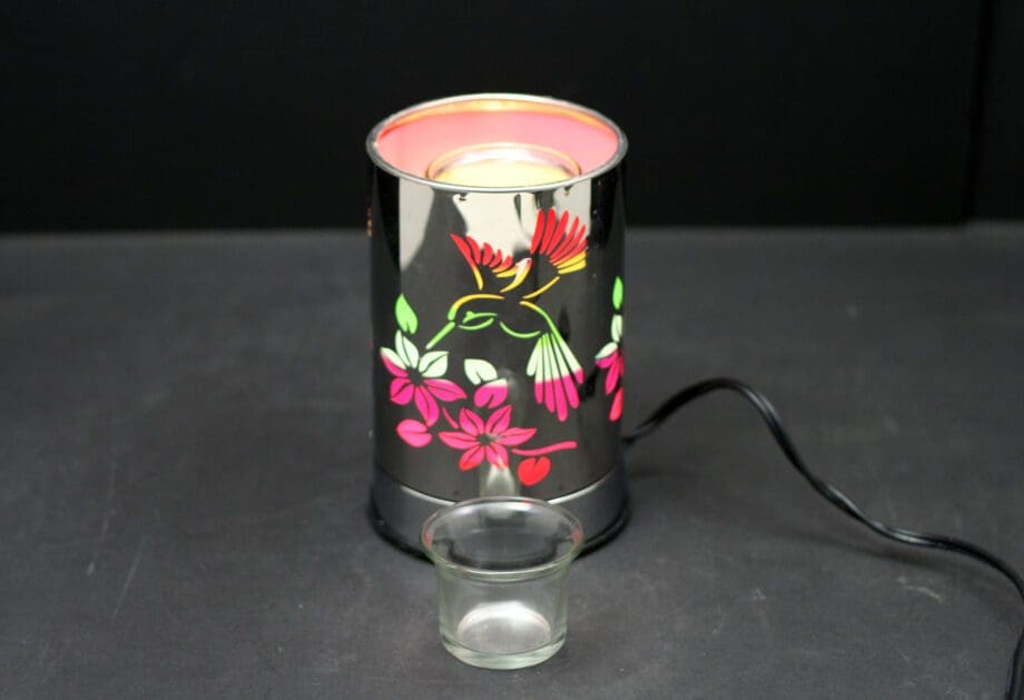 7" Rainbow Hummingbird Design Touch Sensor Light with Scented Wax Glass Holder