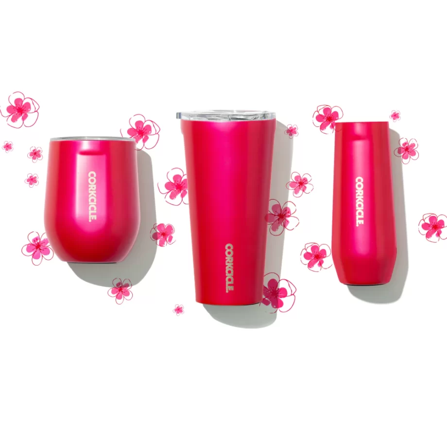 Corkcicle 12 oz. Stemless Wine Tumbler Cherry Blossom