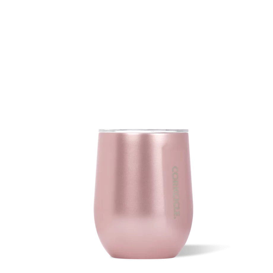 Corkcicle 12 oz. Stemless Wine Tumbler Rose Metallic