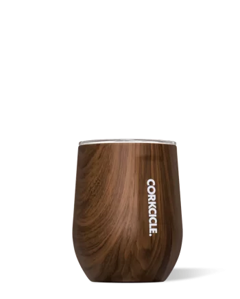 Corkcicle 12 oz. Stemless Wine Tumbler Walnut Wood