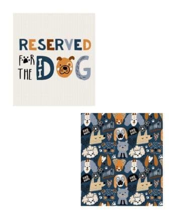 7.6" x 6.7" Dog Sentiment Reusable Dishcloths Set of 2