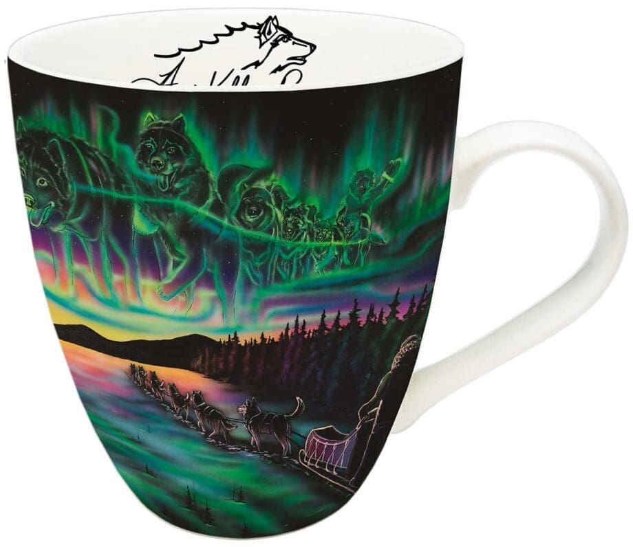 Sky Dance - Traditional Pathways Signature Mug (dog Sleighs) by Indigenous artist Amy Keller-Rempp