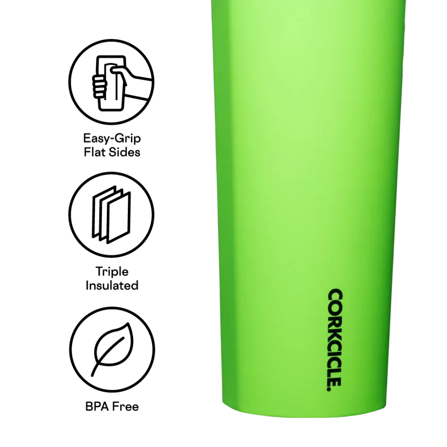 Corkcicle 20 oz Sport Canteen Margarita Lime Green Water Bottle with quick sip cap