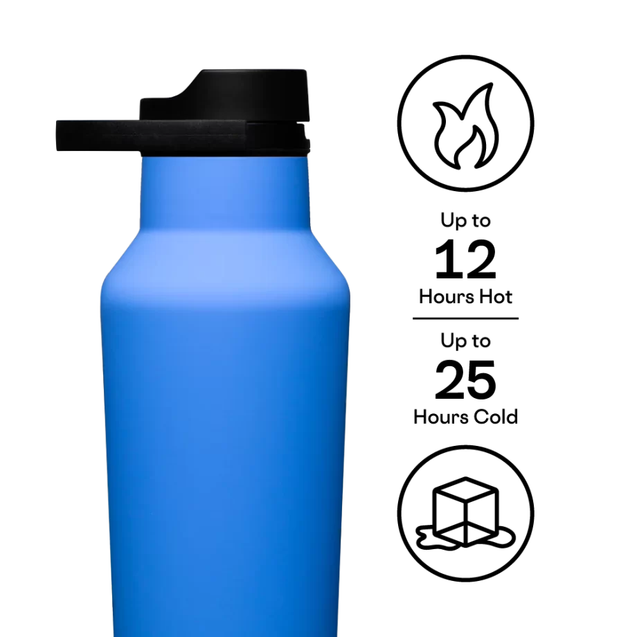 Corkcicle 20 oz Sport Canteen Pacific Blue Water Bottle with quick sip lid