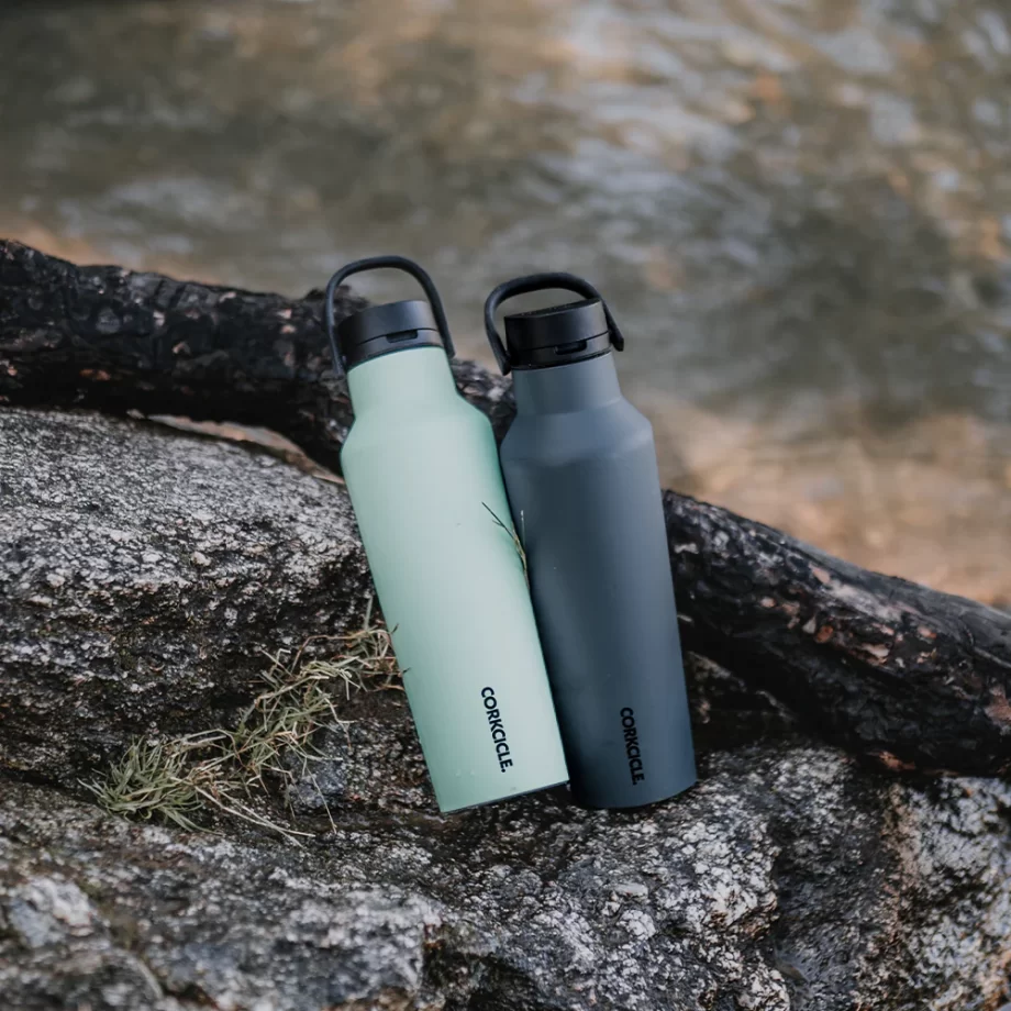 Corkcicle 20 oz Sport Canteen Sage Mist Water Bottle with quick sip cap