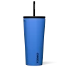 Corkcicle 24 oz Cold Cup Pacific Blue tumbler with straw