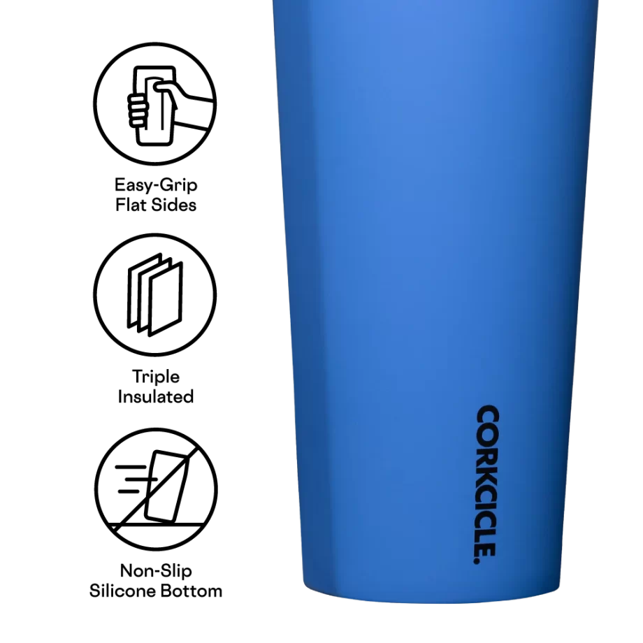 Corkcicle 24 oz Cold Cup Pacific Blue tumbler with straw